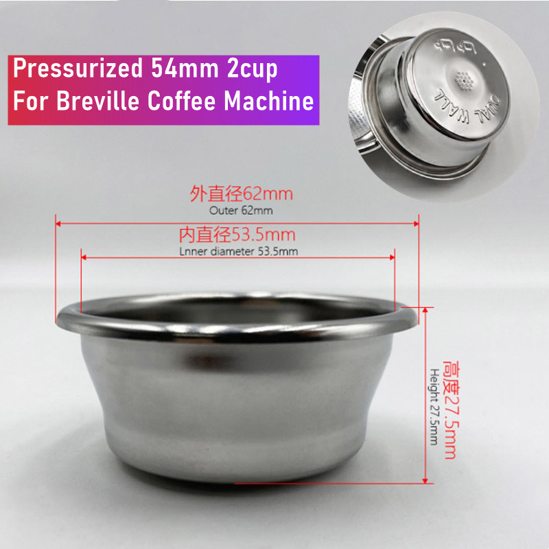 54 mm dubbellaagse filtermand  - Breville Espresso Bes870 recensie en prijs
