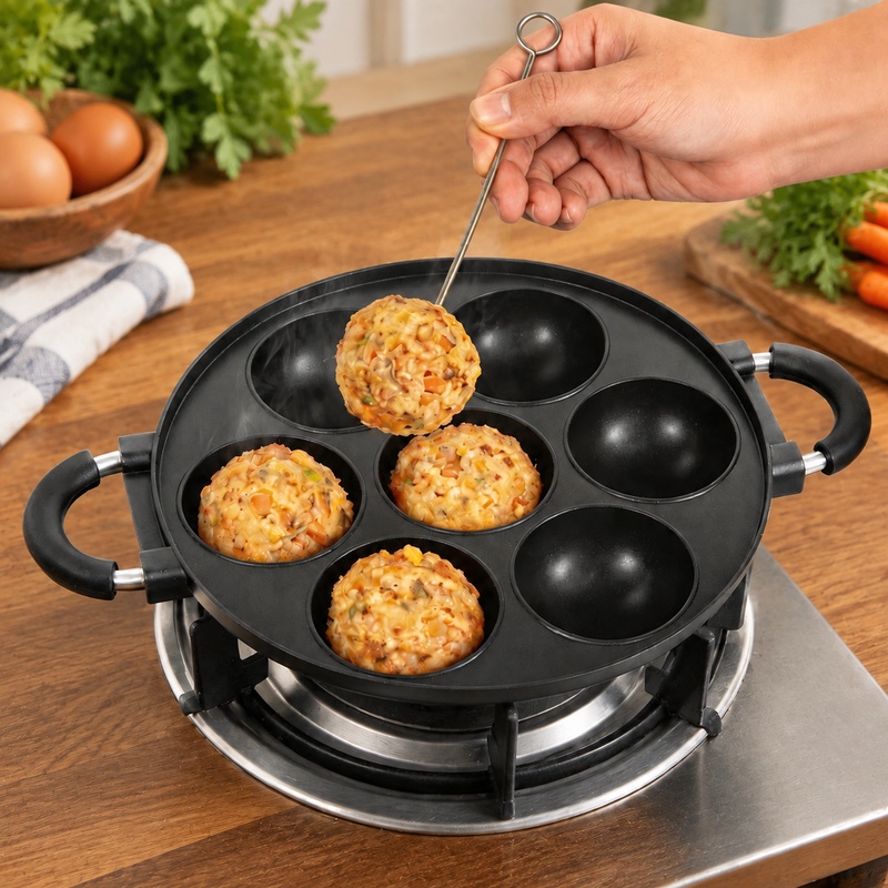 7-delige aluminium takoyaki-pa - Takoyaki Grill Plate recensie en prijs