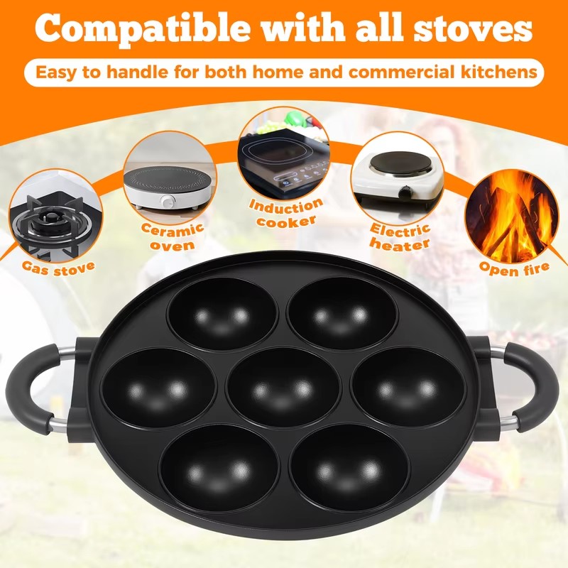 7-delige aluminium takoyaki-pa - Takoyaki Grill Plate recensie en prijs